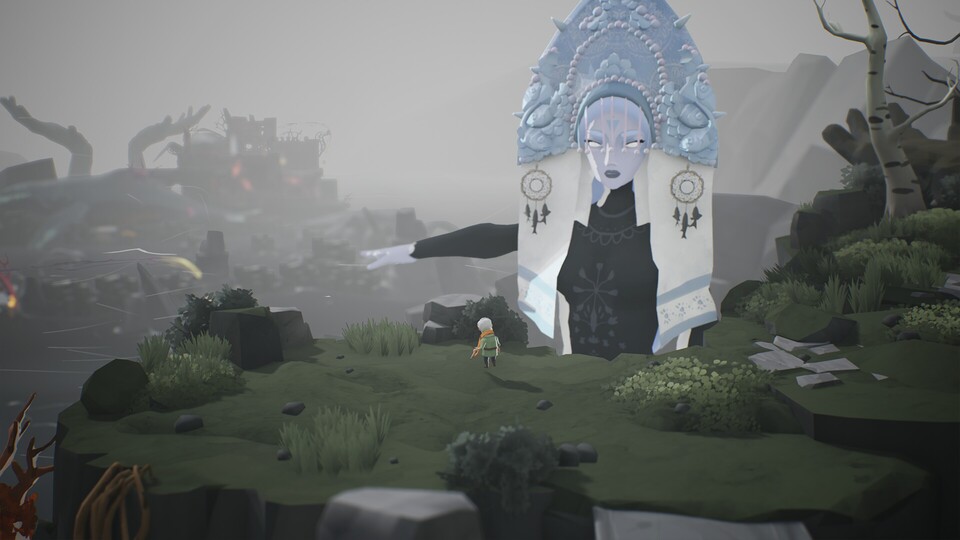 In der Welt von Selfloss begegnen euch mythische Gestalten wie diese Göttin.