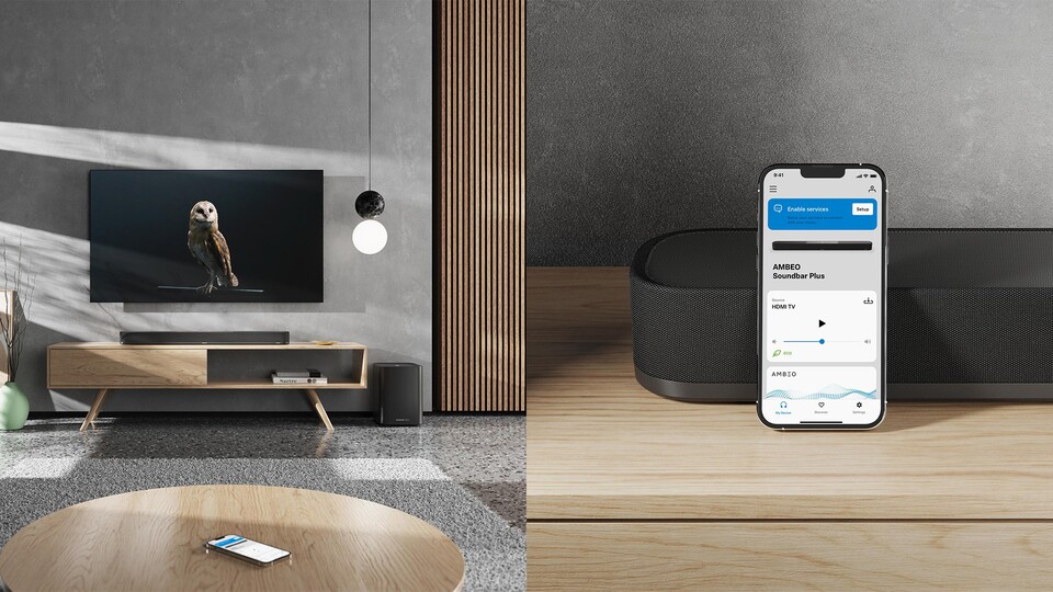 Bluetooth, Apple AirPlay 2, Spotify Connect, TIDAL Connect mit Dolby Atmos und Google Chromecast built-in für einfache Verbindung mit verschiedenen Geräten.
