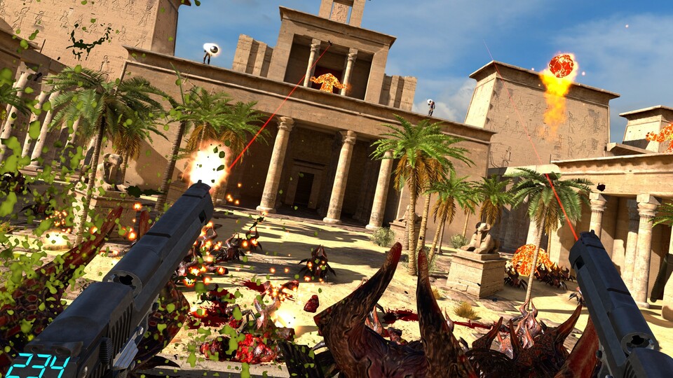 Serious Sam VR: The Last Hope ist ein Ableger des berühmten Actionspiels und erscheint exklusiv für die VR-Geräte HTC Vive und (nach dem Release der Touch-Controller) Oculus Rift.