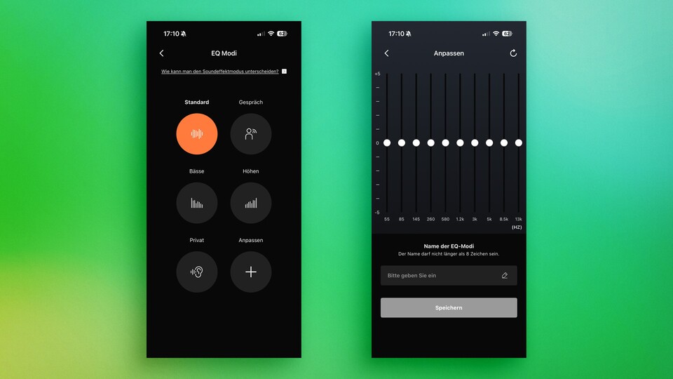 Mir gefällt der Sound auch ohne Feinjustierung. Wer möchte, kann in der App entsprechende Anpassungen vornehmen. (Bild: Patrick Schneider, GameStar Tech)