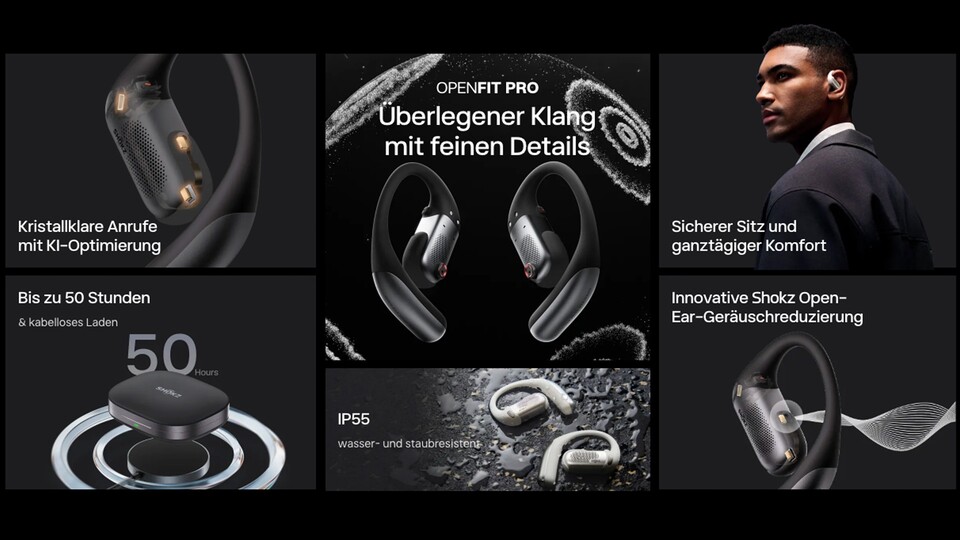 Die Shokz OpenFit Pro sind bereits im Handel erhältlich. (Bild: Shokz)