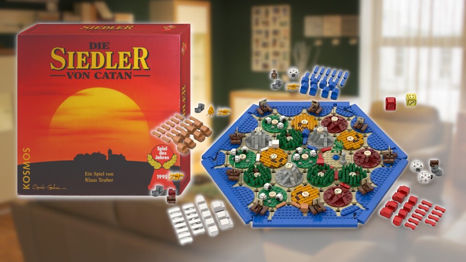 So könnte die Siedler von Catan demnächst als Lego-Set aussehen. Bild: Kosmos Verlag.