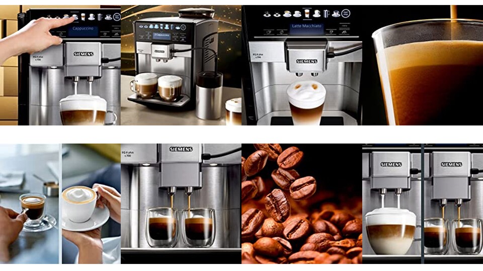 Kaffeegenuss, wie er sein sollt: Einfach, heiß und lecker! Egal ob Cappuccino, Espresso, Latte oder Tee - mit dem Siemens EQ6 gelingt wirklich jedes Getränk.