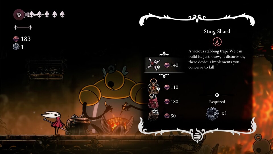 Bei NPCs kann ich wieder allerlei Verbesserungen kaufen, diesmal in Form von Werkzeugen.