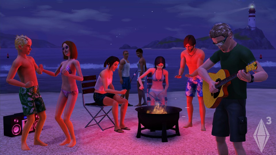 In Die Sims 3 lag uns die ganze Open World zu Füßen - sodass wir überall spontan unser Lager für eine kleine Party aufschlagen konnten.