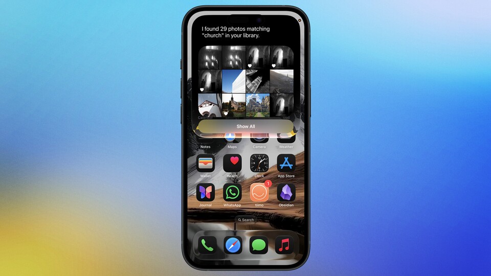 Beide Apps haben erfolgreich Bilder von Kirchen herausgesucht und mir präsentiert. Wenn die Trefferquote nicht bei 100 Prozent liegt. (Bild: Apple Design Resources)