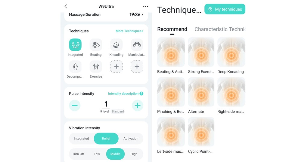 In der zugehörigen App stellt ihr alle weiteren Optionen zur Massage ein. Aber Obacht: Level 9 ist nur für ganz Harte!