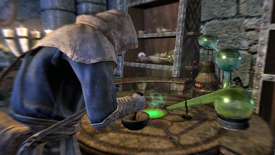 In Skyrim kann man Alchemie betreiben, um Tränke und Verzauberungen herzustellen, die verschiedene Effekte haben, wie Heilung, Verstärkung von Fähigkeiten oder Schadensverursachung.