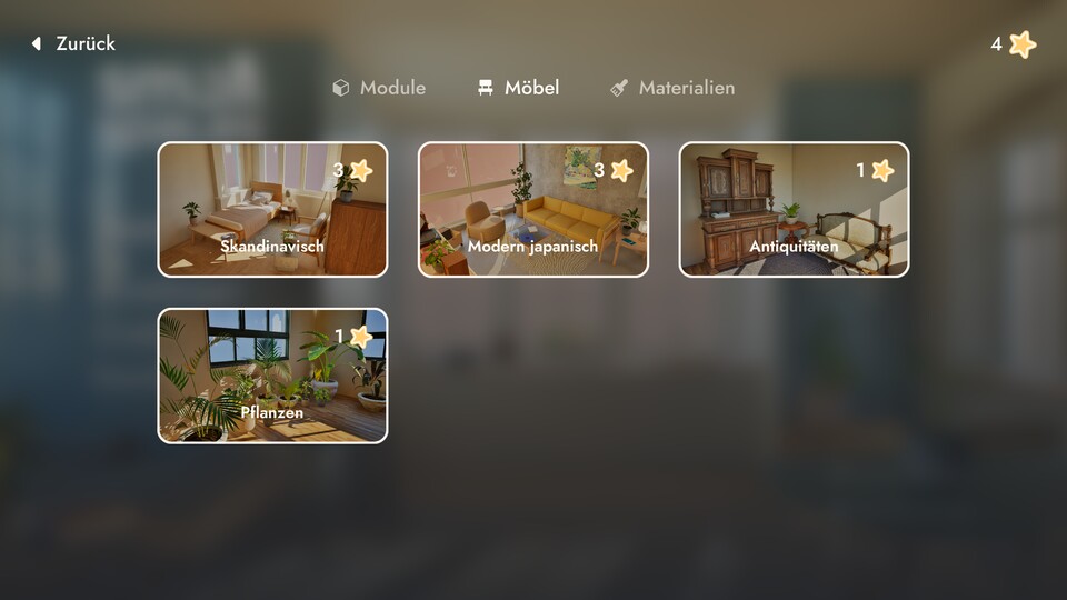 Für das Einrichten von Wohnungen bekommen wir Sterne. Diese können wir im Shop gegen neue Deko eintauschen. Echtgeld ist hier nicht im Spiel.