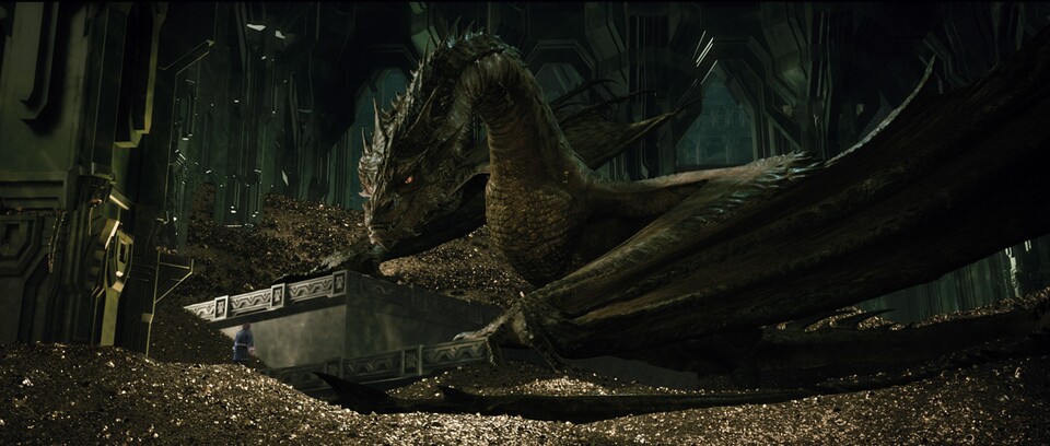 Smaug war riesig, doch selbst das ist kein Vergleich mit seinen Vorfahren, zu denen wir noch kommen. Bildquelle: Warner Bros. New Line Cinema