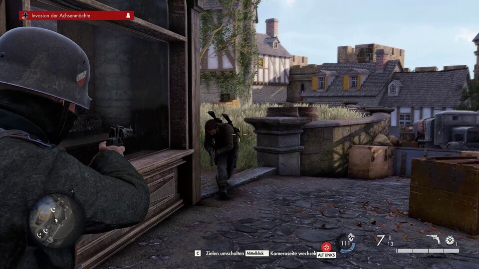 Erwischt! Oft spielen sich Duelle auch im Nahkampf ab - den Revolver hier schaltet ihr erst nach über 50 erfolgreichen Invasions frei.