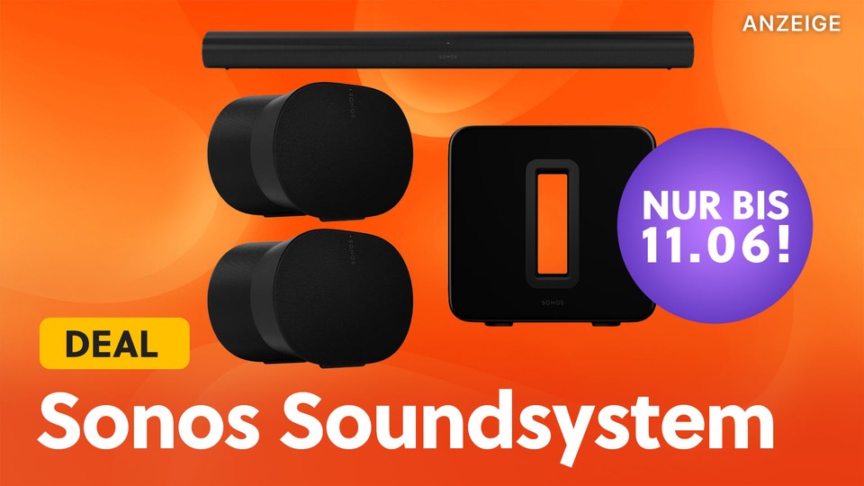 Das Sonos Era 300 Arc 7.1.4 Heimkino Set mit Soundbar, Subwoofer + zwei Satelliten-Lautsprecher gibts im Sale bei Tink am günstigsten.