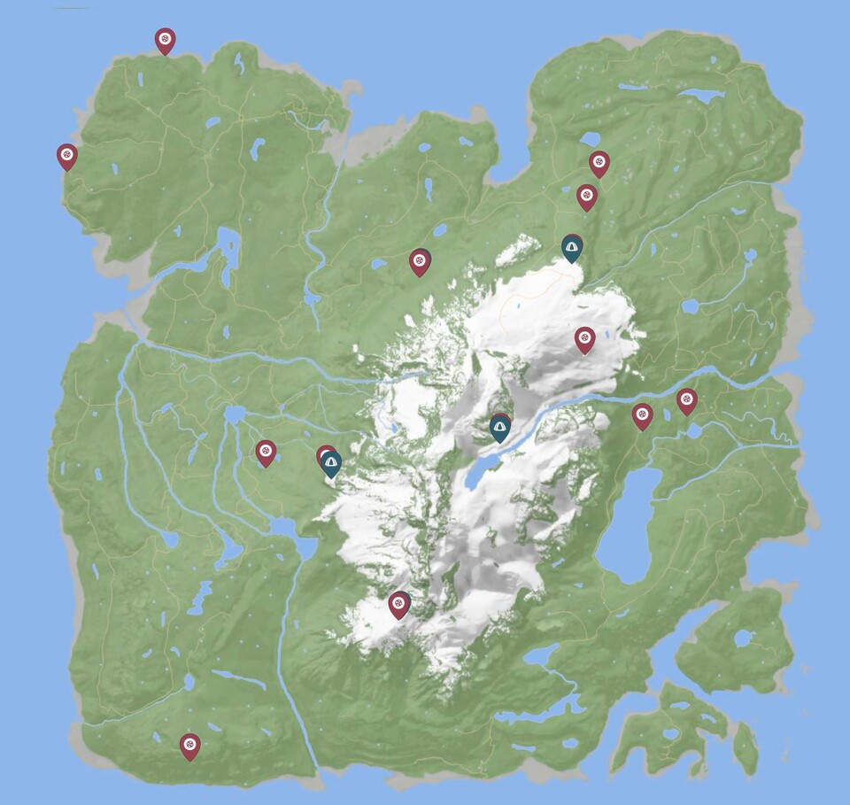 Mit dieser Karte findet ihr alle Hängegleiter auf der Insel. Die Map wurde mithilfe von mapgenie.io erstellt.