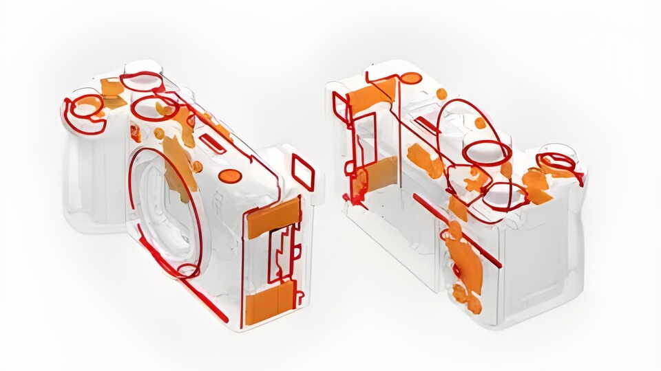 Der Wetterschutz der Sony Alpha 7C II sieht so aus: Geschützt wird die Kamera durch Dichtungen an verschiedensten Stellen. (Bildquelle: Sony)