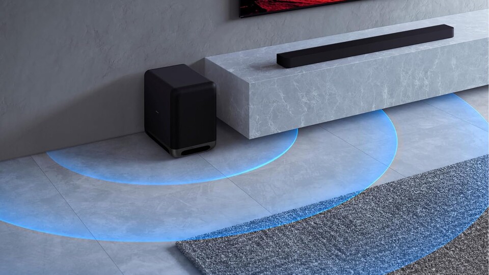 Zusätzlich habt ihr die Möglichkeit, einen Premium-Subwoofer mit der Soundbar zu koppeln. Der Subwoofer ist aber nicht im Paket mit der Soundbar enthalten.