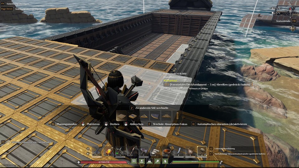 Der Schiffsbau geht genauso leicht von der Hand wie zuvor der Basenbau an Land.