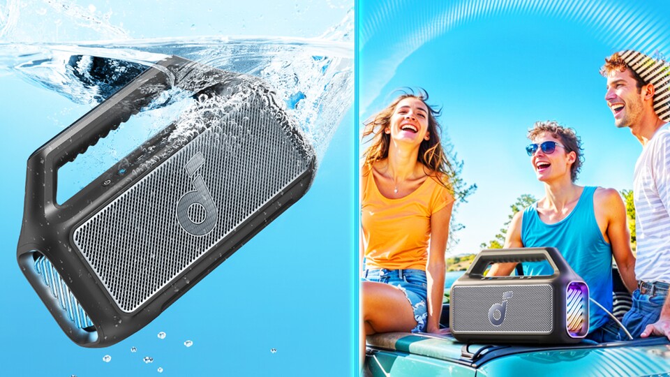 Perfekt für den Sommer – auch am Strand: Dank IPX7 Wasser- und Staubschutz müsst ihr keine Angst am Baggersee haben.