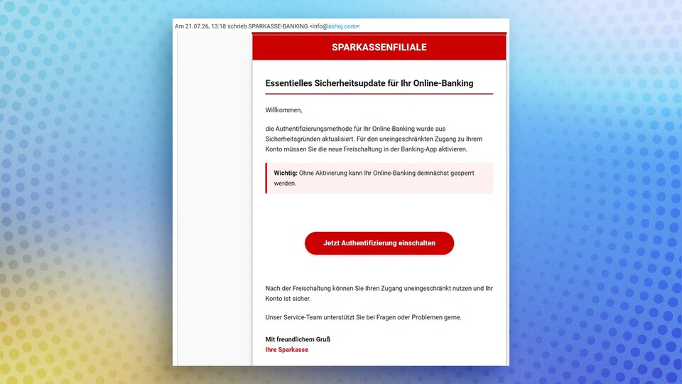 Ein Screenshot der betrügerischen Mail. Er stammt von der Plattform mimikama.org.