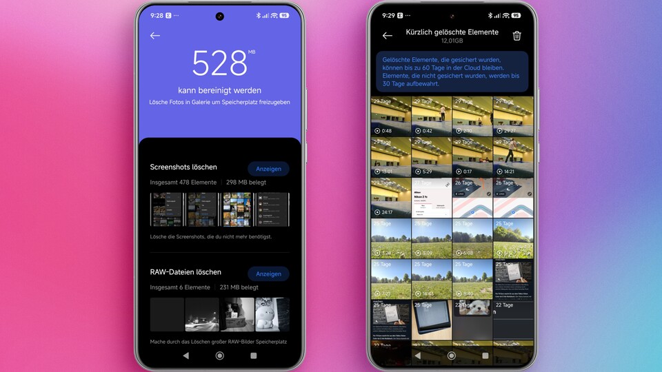 Die Galerie-App findet schnell Dateien, die sich für die Löschung anbieten. (Bildquelle: Duy Linh DinhGameStar Tech)