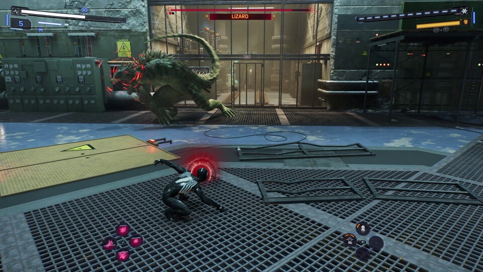 Färbt sich der Spinnensin rot, kann der Angriff nur noch pariert werden.