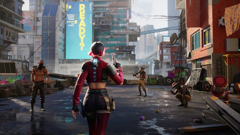 Die verwahrloste Cyberpunk-Welt von Spine erinnert deutlich an Night City.