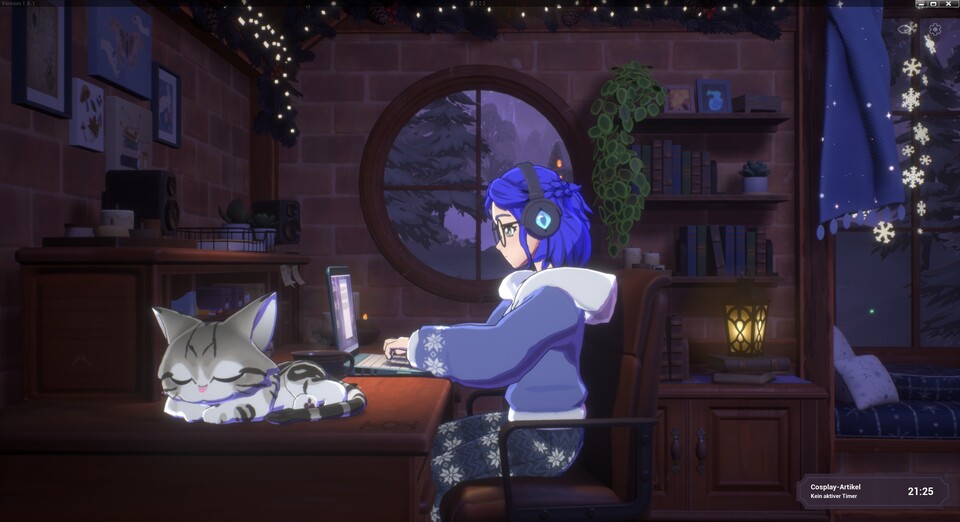 Digital wie auch in der Realität: Mindestens ein Kater muss irgendwo in der Nähe liegen und aufpassen, dass man auch ja richtig arbeitet.