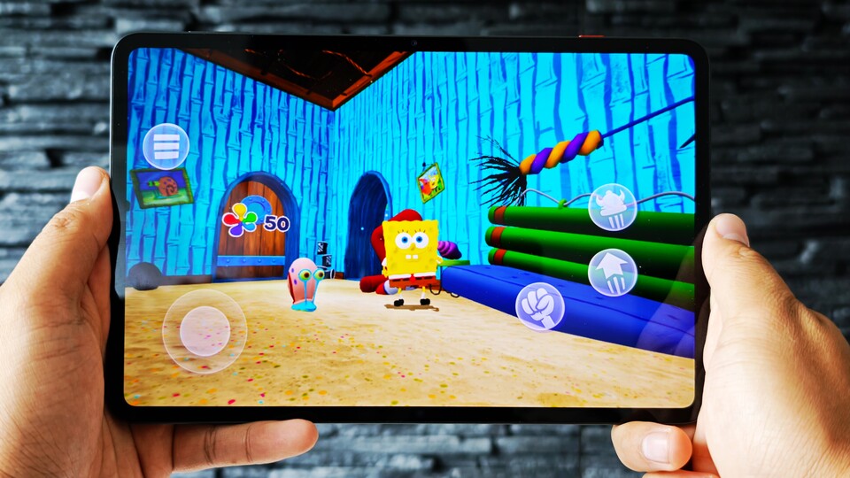 Spongebob Squarepants: Battle for Bikini Bottom unterstützt sowohl Touchscreen-Steuerung als auch extern angeschlossene Controller. (Bildquelle: Duy Linh DinhGameStar Tech)