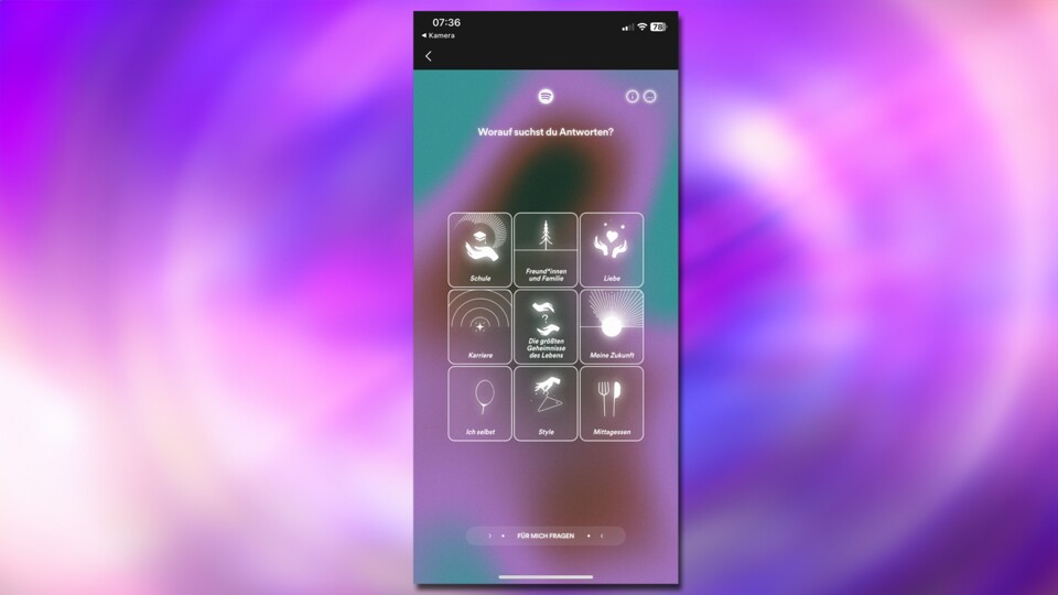 Wählt die Kategorie aus, in welcher eure Frage passt.