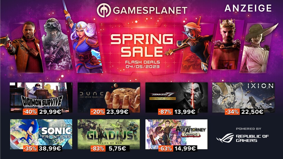 Ixion, Dune: Spice Wars und noch viele weitere Spiele erwarten euch heute beim Gamesplanet Spring Sale.