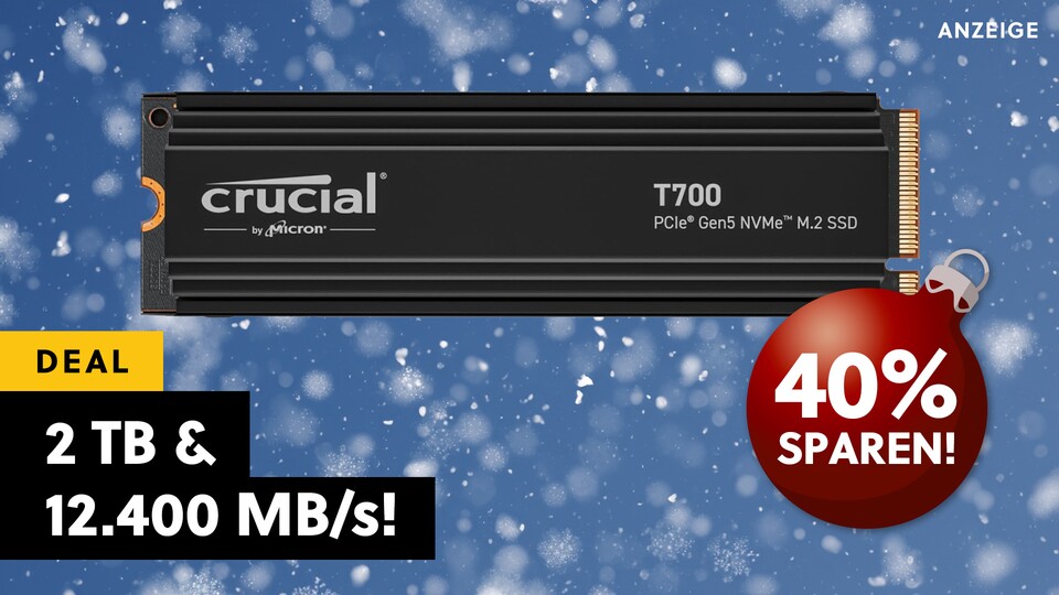 Ist brutal schnell und aktuell supergünstig: Die Crucial T700 NVMe M.2 SSD mit 2 Terabyte und Kühlkörper!