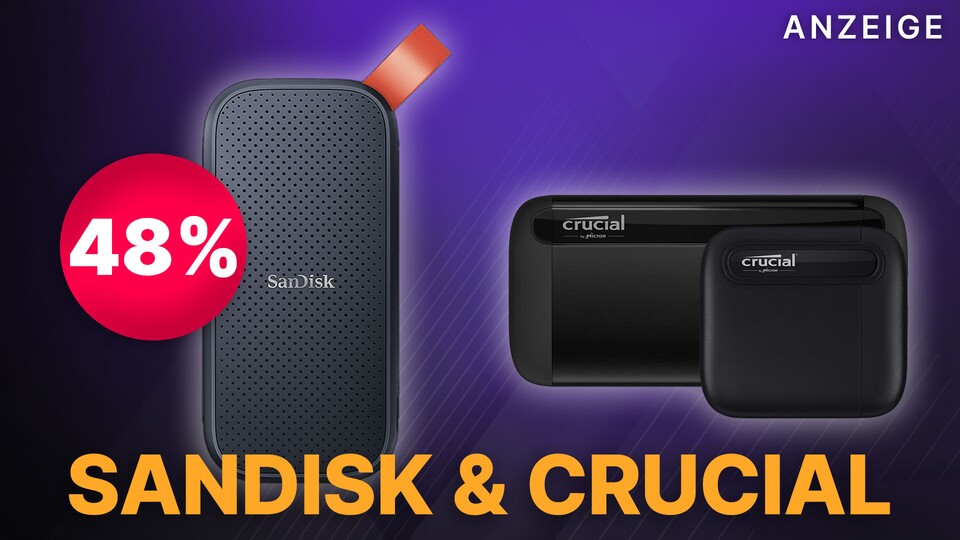 SSDs von SanDisk und Crucial gibt es momentan reduziert bei Amazon