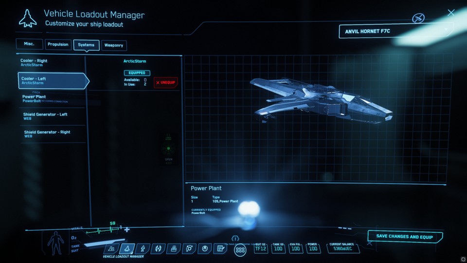 Im Loadout-Manager ändert ihr die Ausrüstung eurer Raumschiffe.
