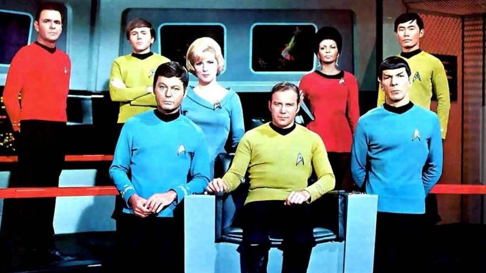 Original Star-Trek-Serie Raumschiff Enterprise mit Captain James T. Kirk.