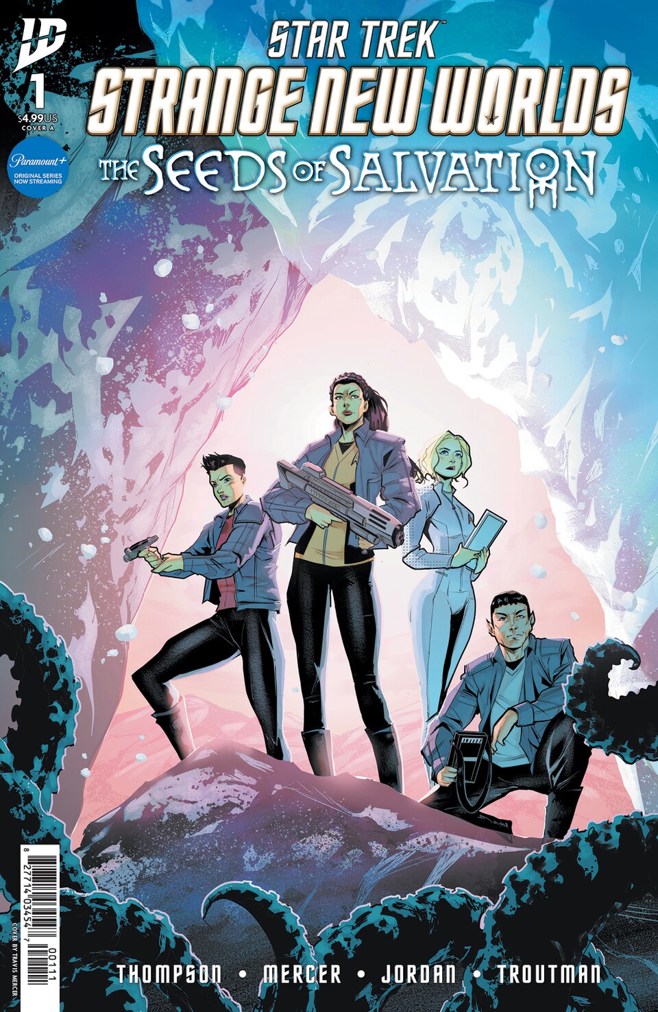 Das Cover des ersten Bands von Star Trek: Strange New Worlds - The Seeds of Salvation.