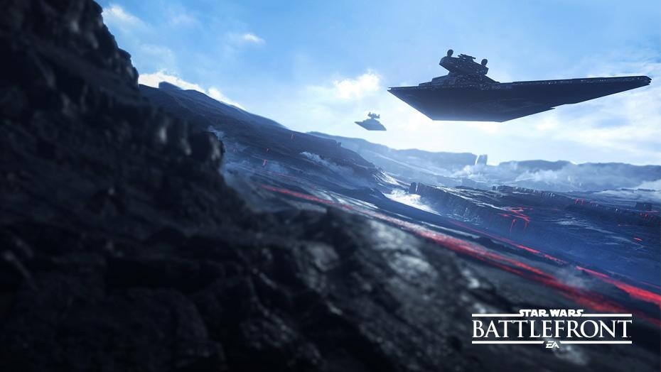 Auf diesem neuen Screenshot von Star Wars: Battlefront sind mehrere Sternenzerstörer im Orbit des Planeten Sullust zu sehen.