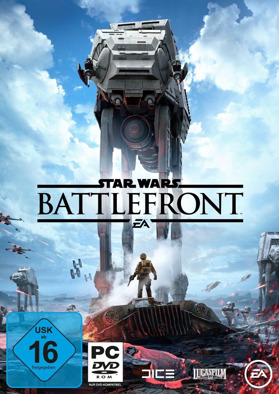 Das aktualisierte Cover der Verkaufsversion von Star Wars: Battlefront zeigt das USK16-Logo.