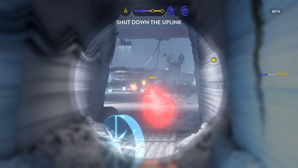 Die Tunnels rund um den Hangar auf Hoth sind perfekt, um Feinden in den Rücken zu fallen. 