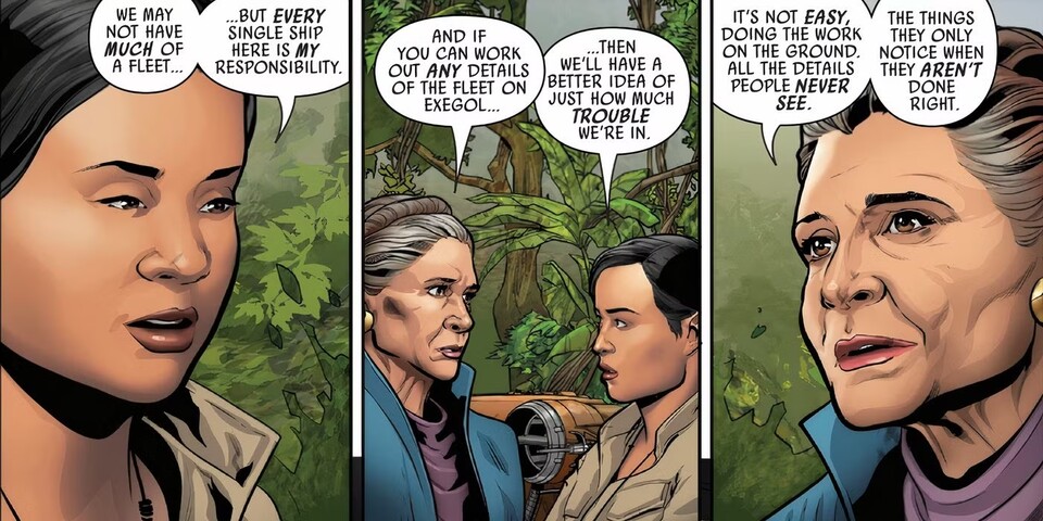 Der offizielle Comic zu Star Wars: Episode 9 zeigt neue Szenen mit Rose Tico und Leia Organa. Bildquelle: LucasfilmMarvel Comics