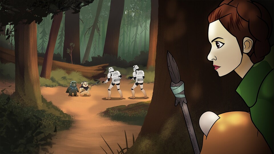 Neue Folge der Web-Serie Star Wars: Forces of Destiny mit Prinzessin Leia, den Ewoks und Stormtroopers.