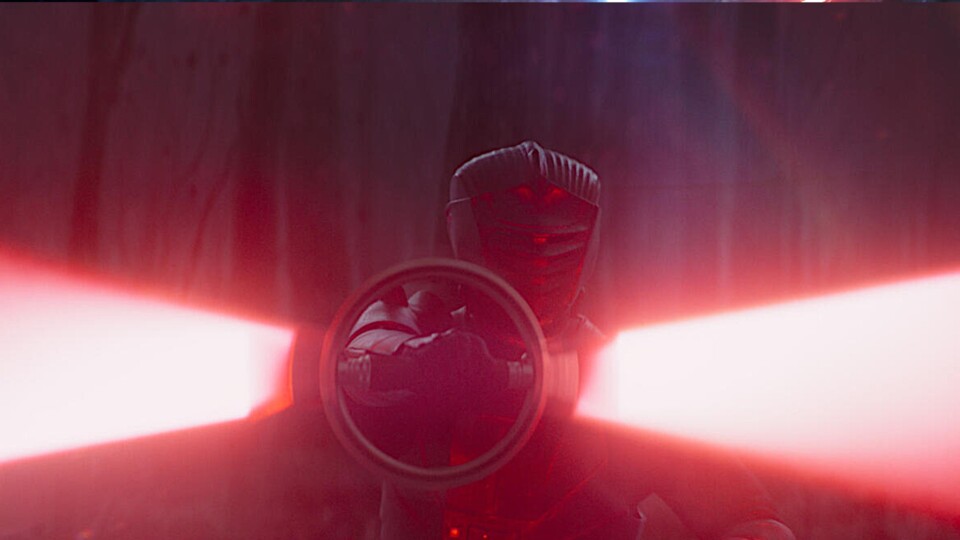 Zwar kann die Waffe in Aktion aussehen wie ein Schild, jedoch ist die Hand in der Mitte währenddessen nicht vor feindlichen Angriffen geschützt. Bildquelle: Disney+