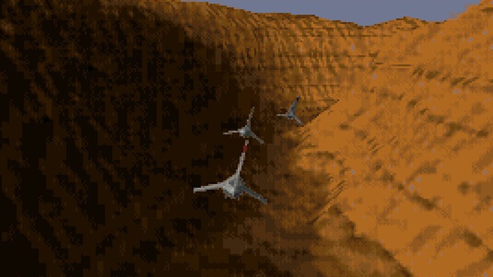 Wie bei Battlefront dient der Beggar's Canyon auch bei Star Wars: Rebel Assault als Übungsgelände.