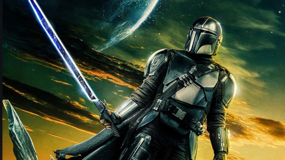 Der Mandalorianer Din Djarin auf dem Werbeposter für The Mandalorian Staffel 3. Bildquelle: Disney.