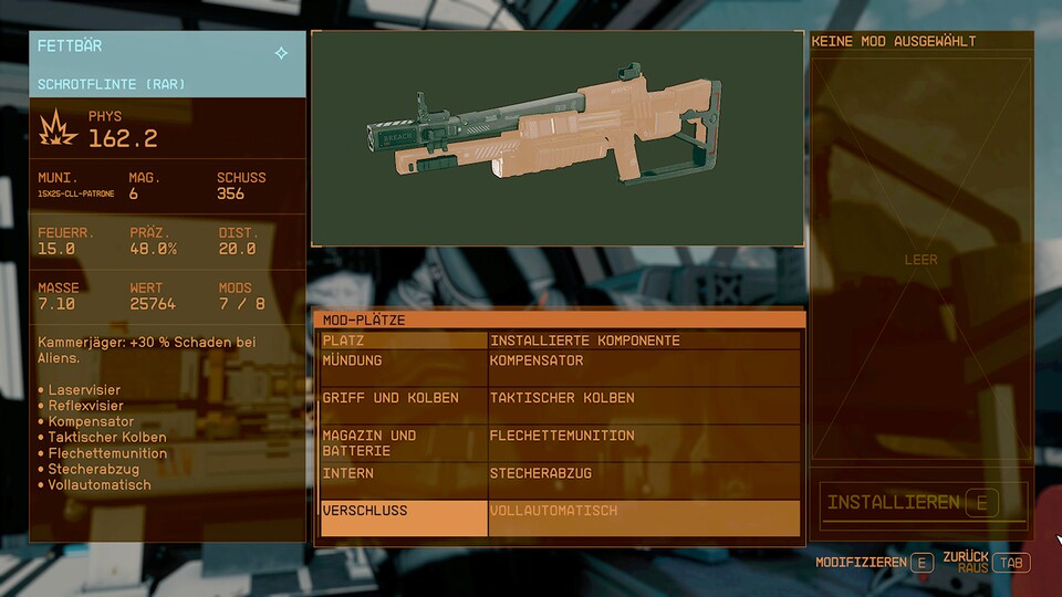 MIt Mods können wir Waffen teils erheblich stärker machen oder ihre Funktionsweise massiv verändern.