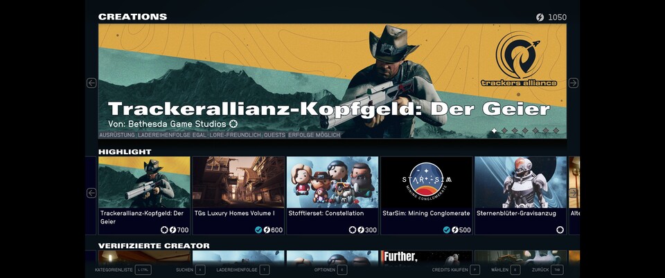 Bei den Creations findet ihr Mini-DLCs von Bethesda, Bezahlmods und kostenlose Fan-Inhalte.