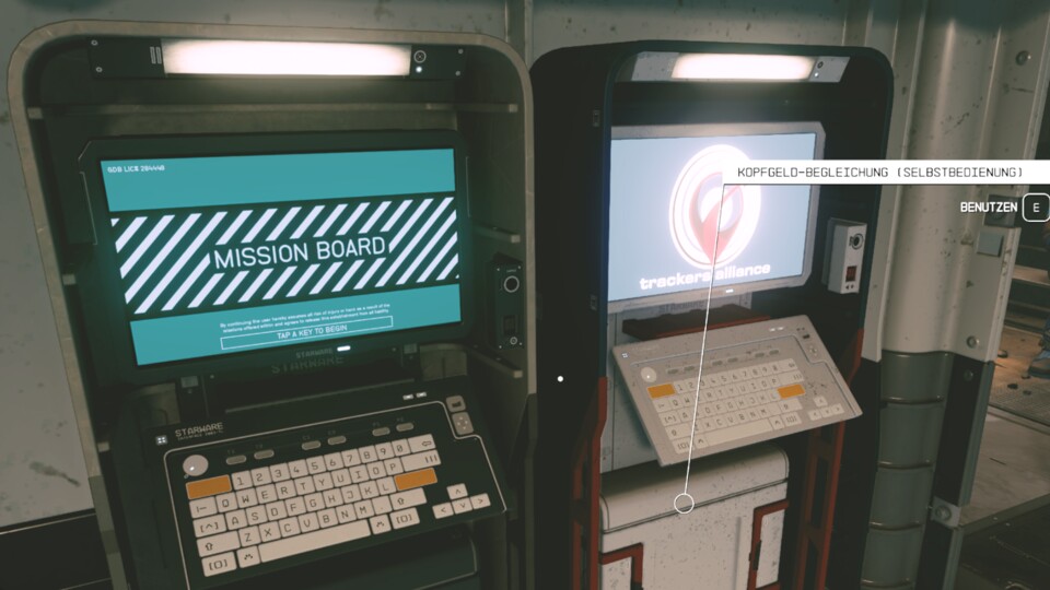 Am rechten Automaten könnt ihr euer Kopfgeld loswerden.