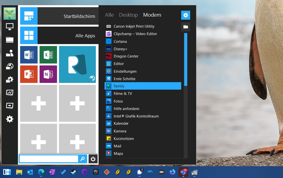 Der Start Menu Reviver bietet leider nicht viele Einstellungen - und ist optisch eindeutig Geschmackssache.