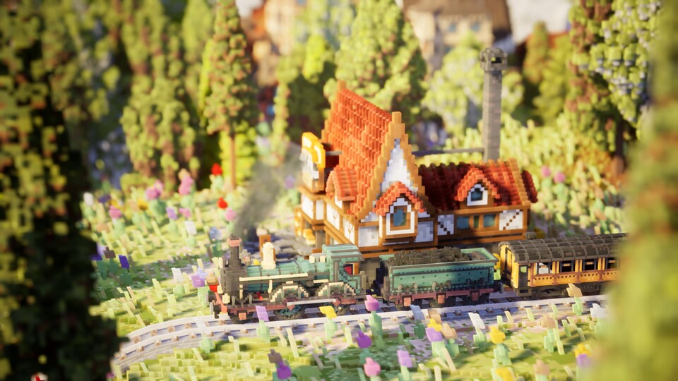 Wie eine Modellbahn: Es macht bereits Freude, einfach nur den Voxel-Zügen in Station to Station mit der Kamera zu folgen.