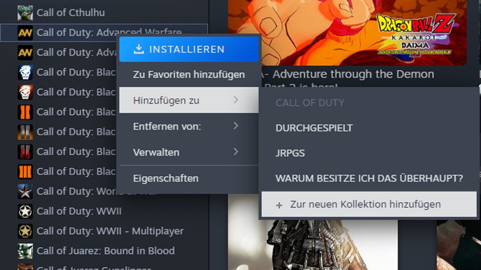 Wie Sie eine Sammlung benennen, liegt ganz bei Ihnen. Hier ein paar Beispiele.