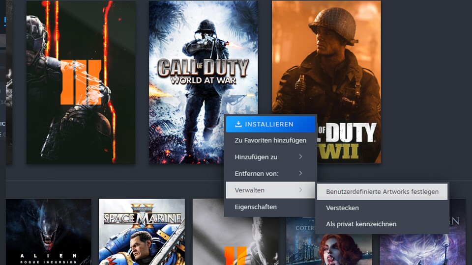 Sie können die Kunstwerke direkt in der Bibliothek austauschen und benötigen keine zusätzliche Software.