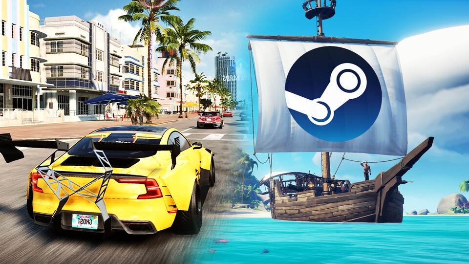 Per Piratenschiff oder per Rennauto: In den Steam-Bestsellern kommen neue Spiele an.